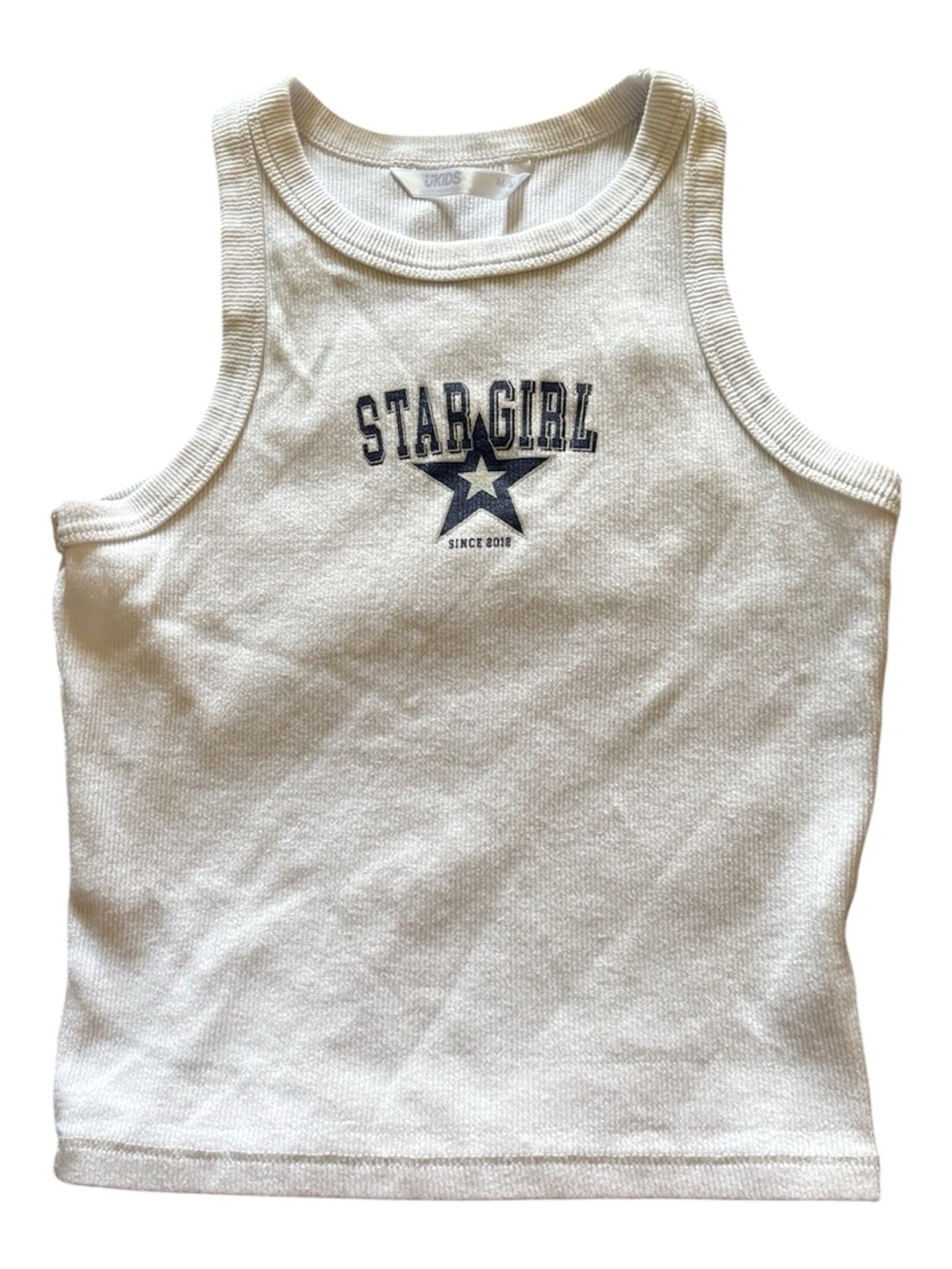 🟡White "Star Girl" Tank Top for Kids